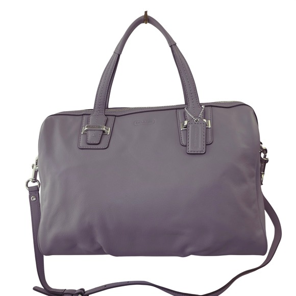 Coach Taylor East West Satchel Lavender Purple Leather Shoulder Bag